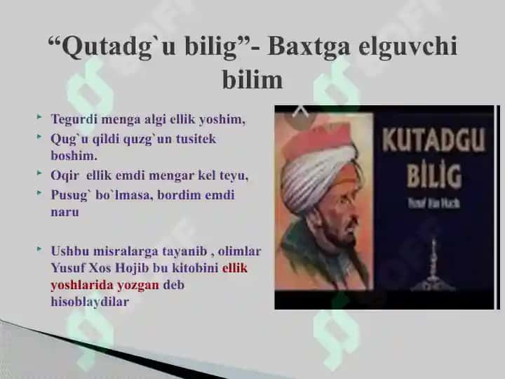 Yusuf Xos Hojibning adabiyot fanidan ochiq dars darsishlanmasi 6
