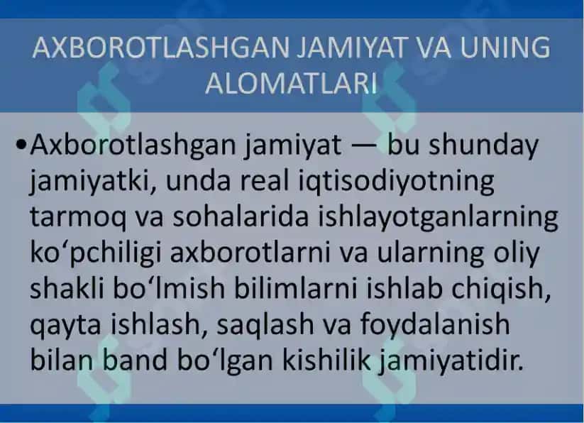 Axborotlashgan jamiyat va uning rivojlanish istiqbollari 3