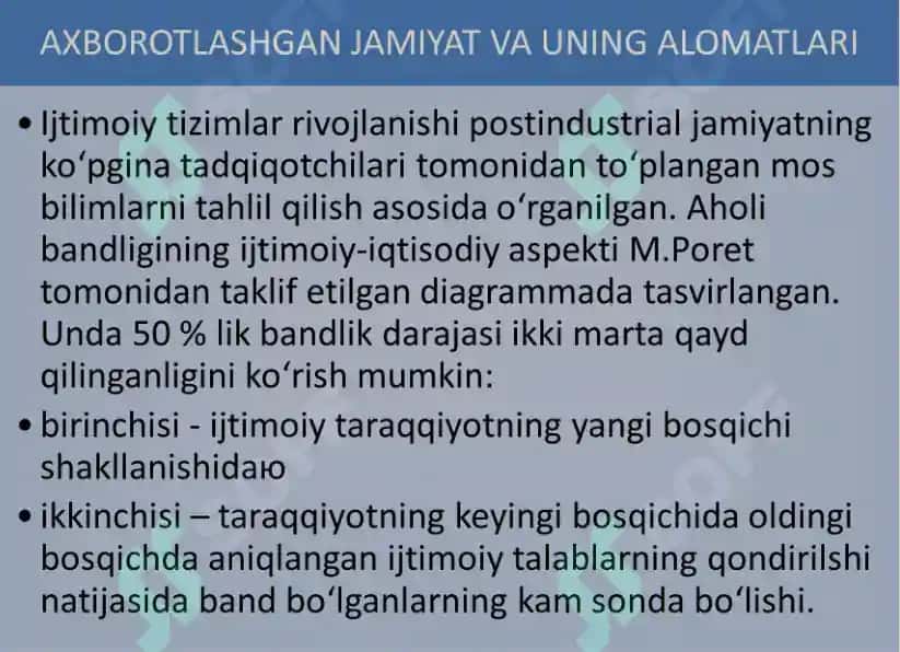 Axborotlashgan jamiyat va uning rivojlanish istiqbollari 6