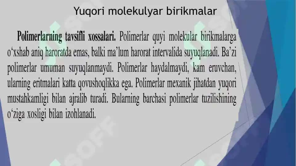 Yuqori molekulyar birikmalar 5
