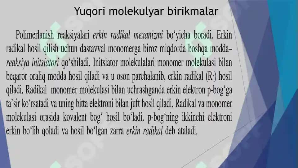 Yuqori molekulyar birikmalar 8