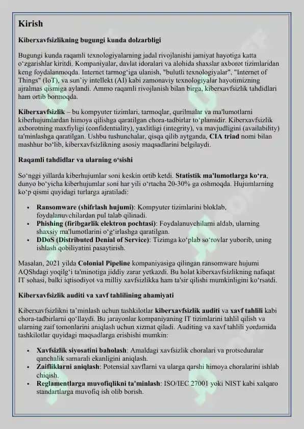 Kiberxavfsizlik auditi va xavf tahlili metodlari 3