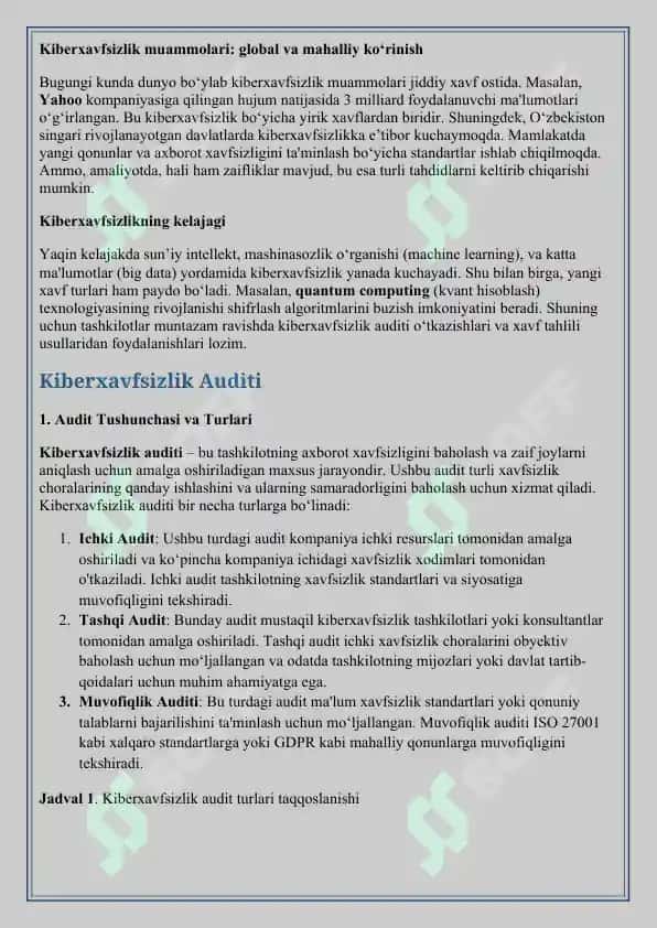 Kiberxavfsizlik auditi va xavf tahlili metodlari 4