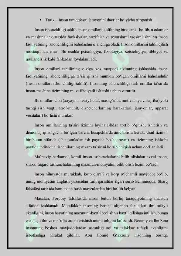 INSON TARAQQIYOTI FANNI O‘RGANISHNING ASOSIY USULLARI. BOSHQA FANLAR BILAN O‘ZARO ALOQADORLIGI 3