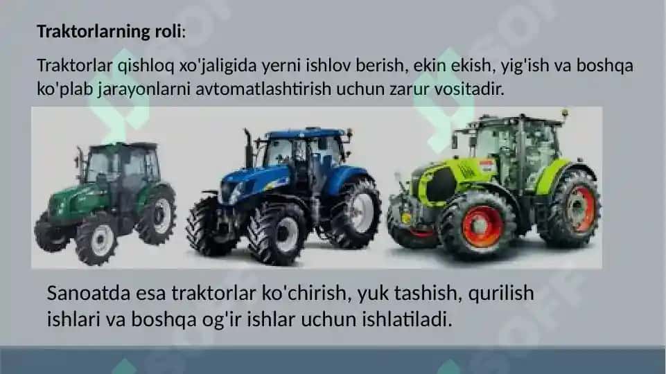 Xorijiy davlatlar firmalarida ishlab chiqarilayotgan zamonaviy traktorlarni texnik foydalanish ko'rsatkichlarini o'rganish 4