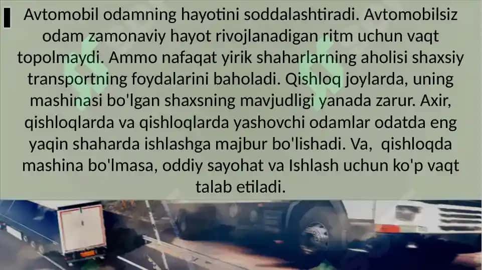 Zamonaviy traktor va avtomobillarning rivojlanish yo’nalishlari 6