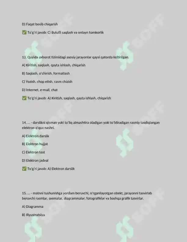 Agros test javoblari. Davlat xizmatchisi yangi 5