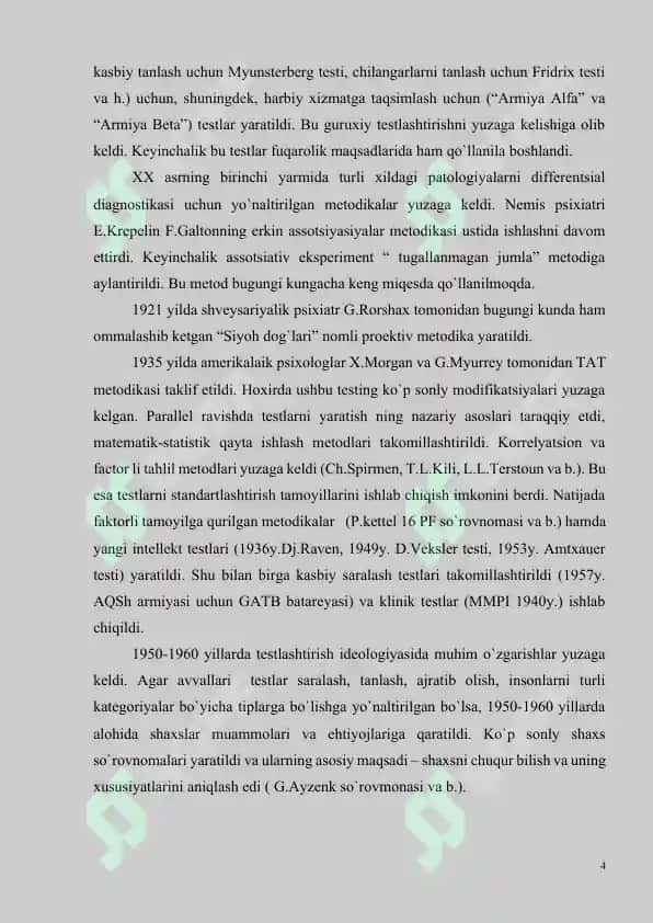 Testologiya tarixi 4