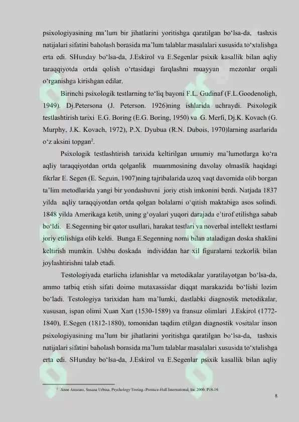 Testologiya tarixi 8