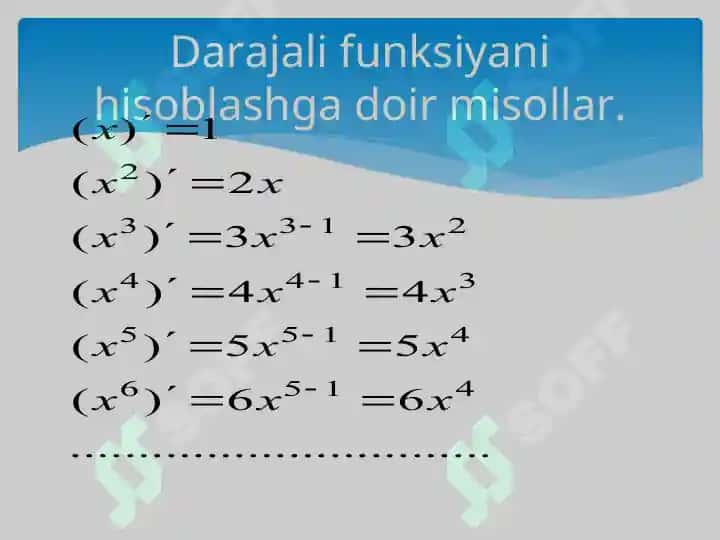 Funksiya hosilasi va differensiali 8