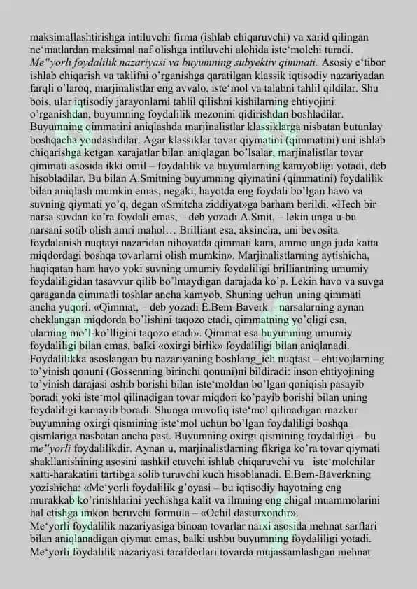 MARJINALIZM va Keynesilik TA’LIMOTI 2
