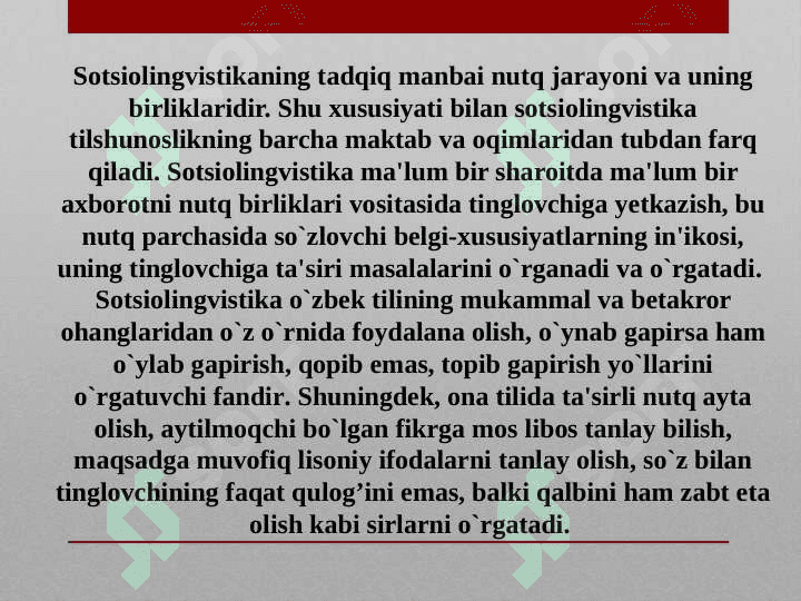 SOTSIOLINGVISTIKAGA OID TADQIQOTLAR SHARHI 4