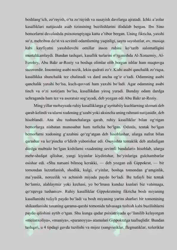 "Asab tizimi kasalliklari bor bemorlar bilan ishlash mexanizmi" kurs ishi 5