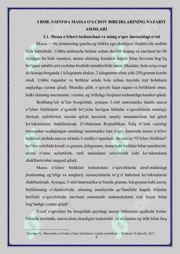3-sinf massa o‘lchovlari haqida metodlar 5