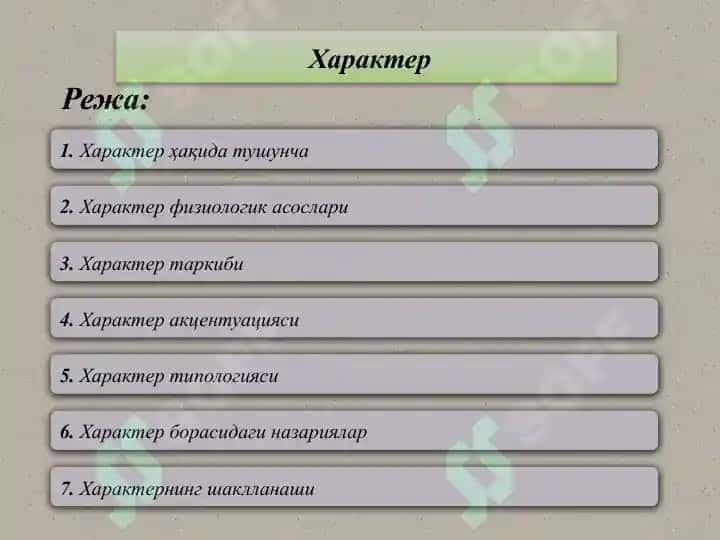 Xarakter haqida 2
