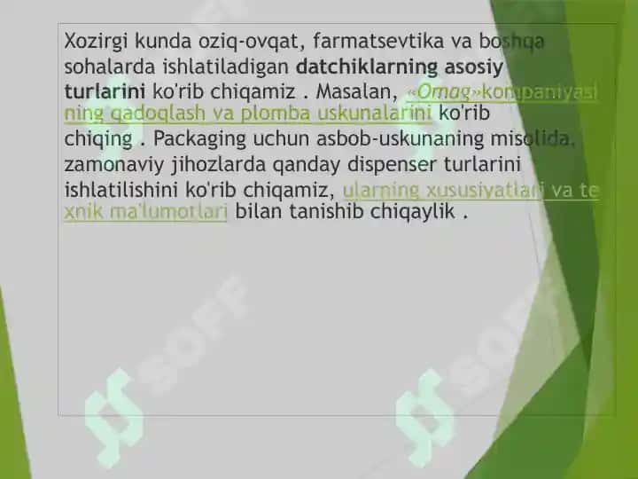 Dozatorlar va ularning elementlari 2