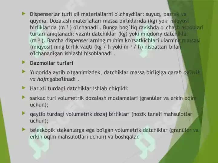 Dozatorlar va ularning elementlari 4