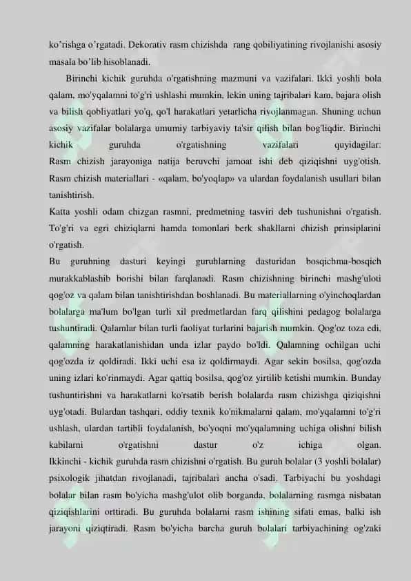 Bolalarni Rasm Chizishga O‘rgatish 4