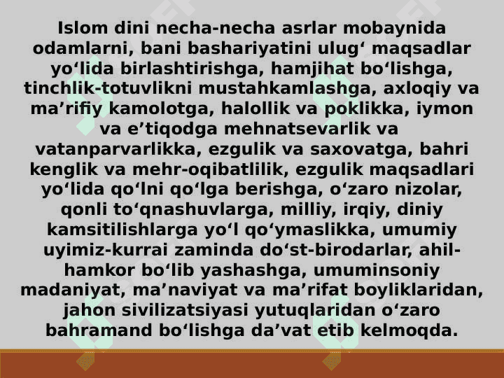 ISLOM DINI VA O’ZBEKONA TARBIYA 3