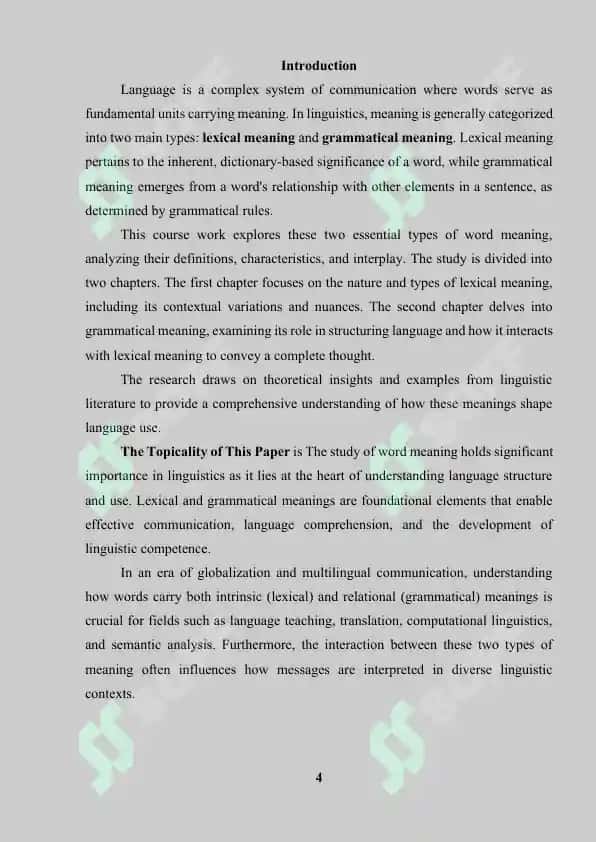 Types of word meaning: lexical meaning and grammatical meaning 4