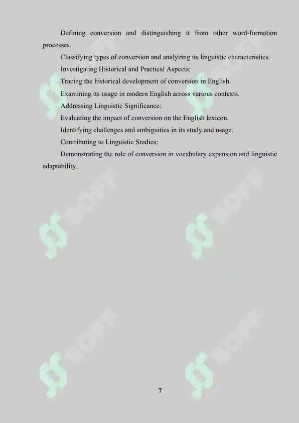Course Paper on "Conversion as a Productive Type of Word Formation" 7