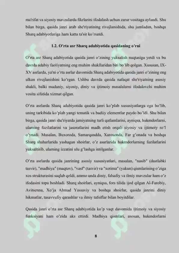 Qasida va uning tarkibiy qismlari 8