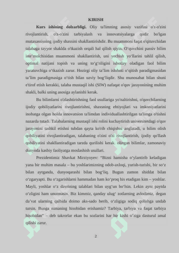 Darsdan tashqari tadbirlar vositasida talabalarni mustaqil tafakkurlarini shakllantirish 2