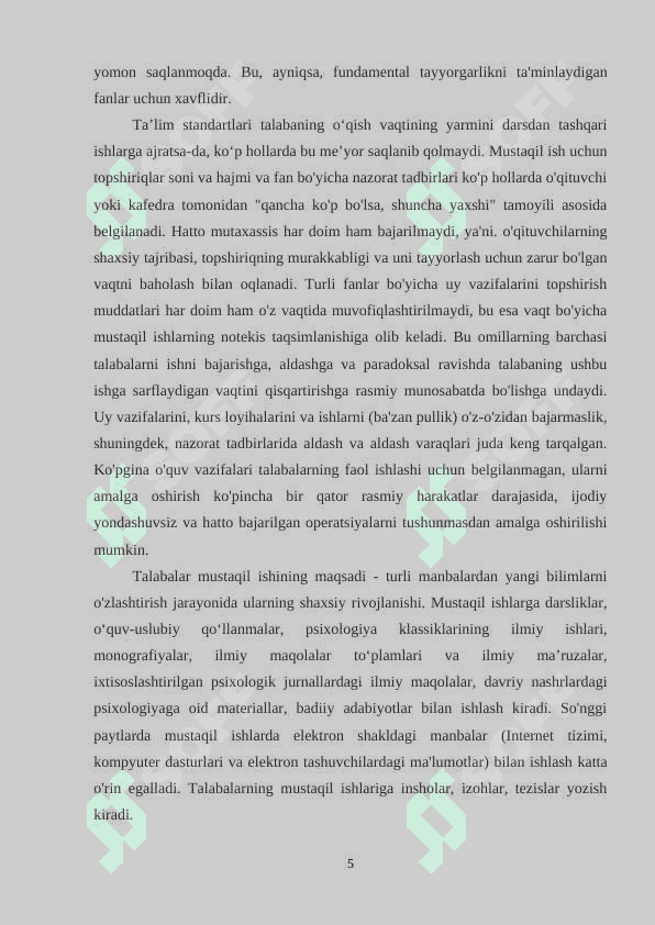 Darsdan tashqari tadbirlar vositasida talabalarni mustaqil tafakkurlarini shakllantirish 5