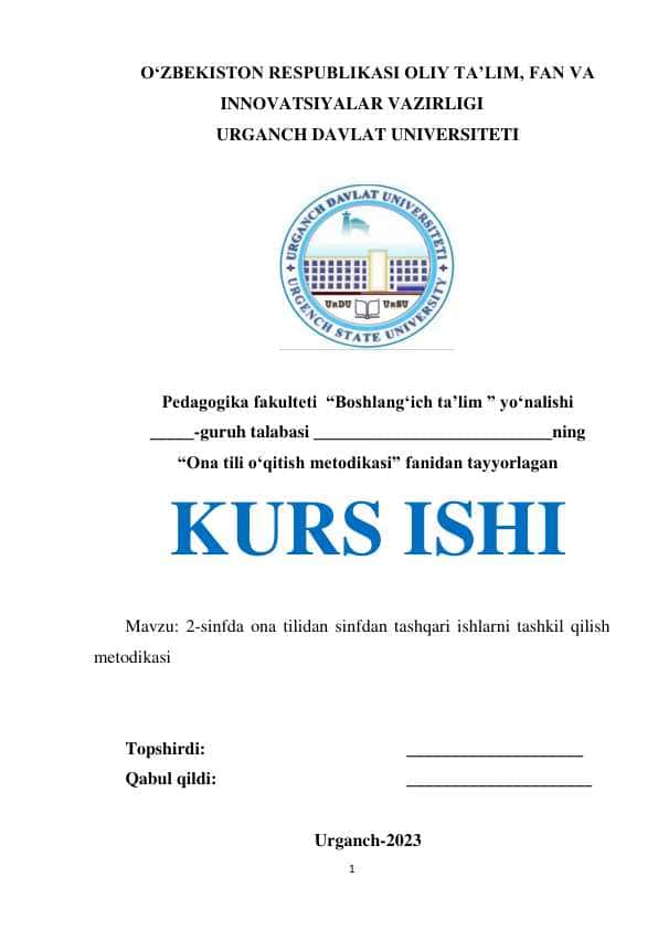2_sinf ona tilidan sinfdan tashqari ishlarni tashkil etish metodikasi