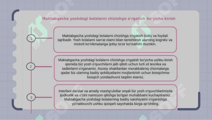 Maktabgacha yoshdagi bolalarning rasm chizishga oʻrgatish 2