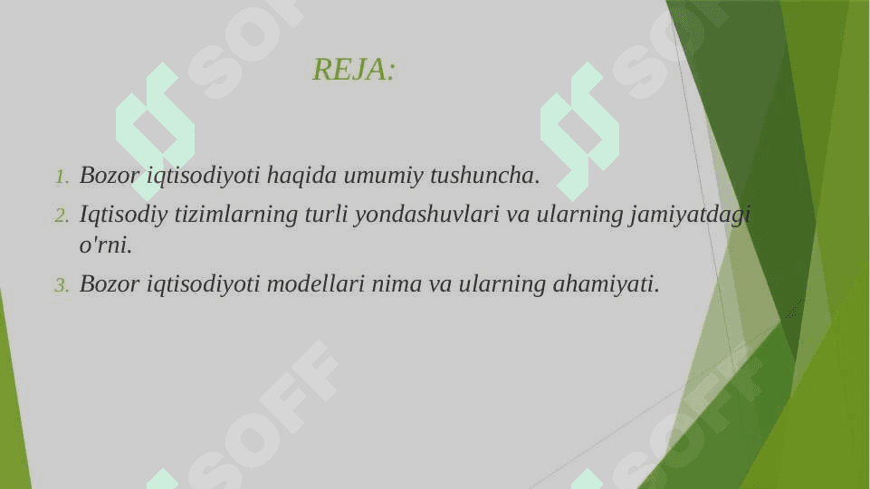 Bozor iqtisodiyoti modellari va ularning xususiyatlari 2
