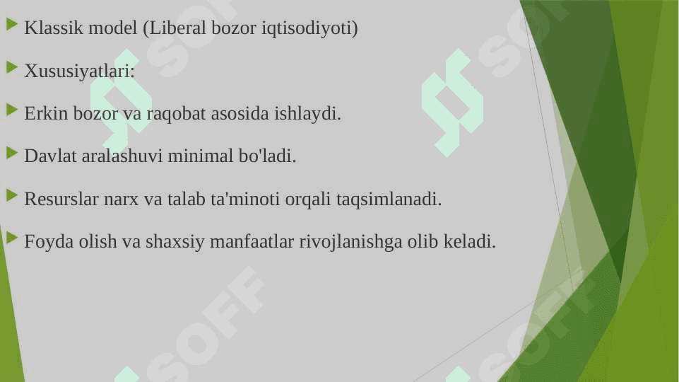 Bozor iqtisodiyoti modellari va ularning xususiyatlari 3