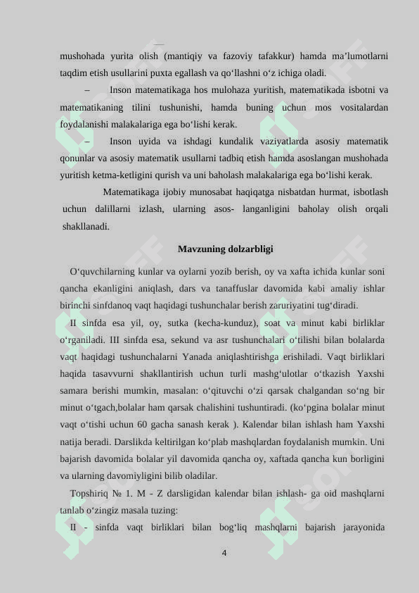 3_SINF OʻQUVCHILARIGA VAQT OʻLCHOVLARNI OʻRGATISH METODIKASI 4