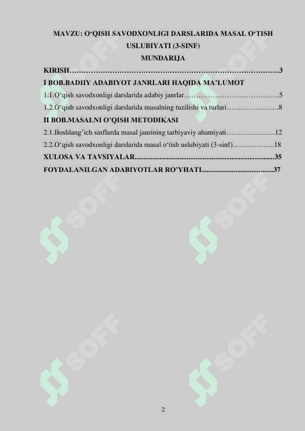 OʻQISH SAVODXONLIGI DARSLARIDA MASAL OʻTISH USLUBIYATI 3_SINF 2