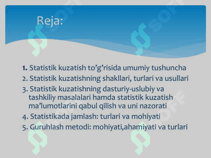 Statistik ma'lumotlarni to'plash va qayta ishlash 2