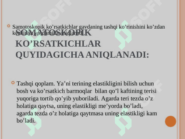 O`quvchilar jismoniy rivojlanishini gigiyenik baholash. Antropometrik o`lchovlar o`tkazish orqali jismoniy rivojlanishga baho berish 3