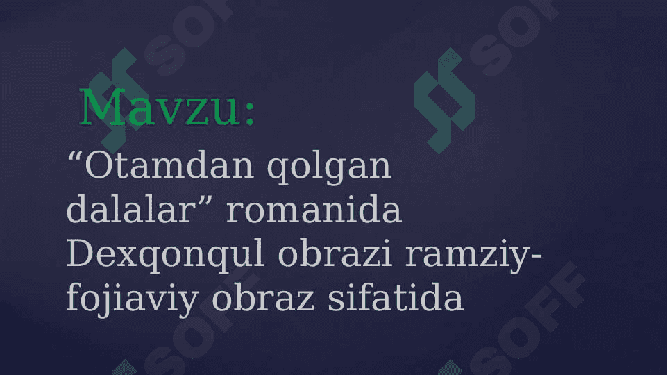 Otamdan qolgan dalalar 2