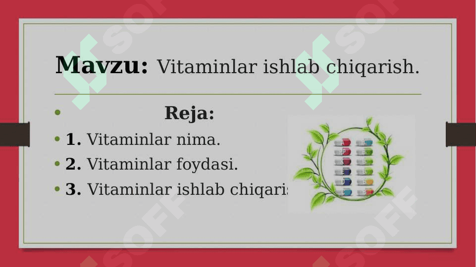 Vitaminlar ishlab chiqarish 2