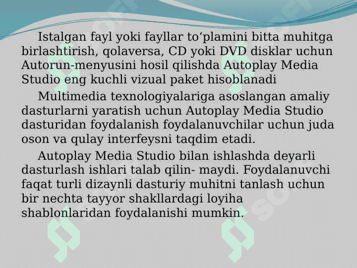 AutoPlay Media Studio dasturi imkoniyatlari. Delphi dasturi imkoniyatlari va unda fizik  jarayonlar  animatsiyalarini yaratish. 4