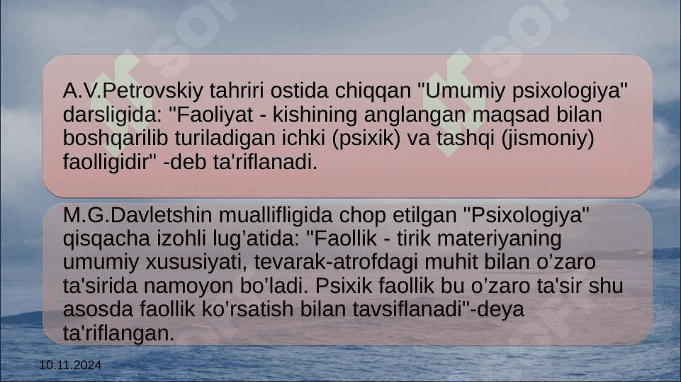 Faoliyat va faollik turlari. 3