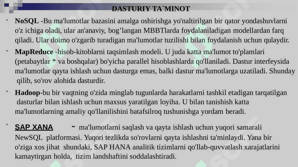 Katta ma'lumotlar (Big Data)ni qayta ishlash texnologiyalari 8