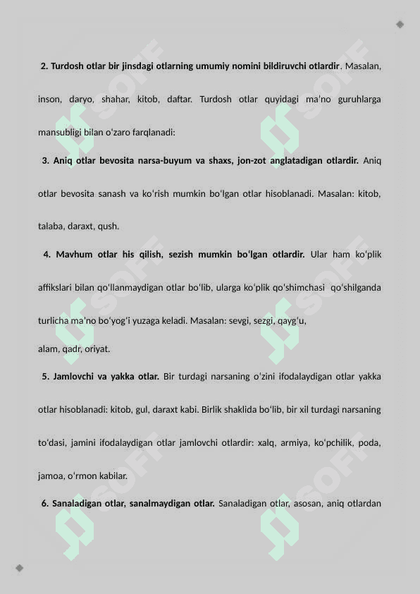 Ot so'z turkumining leksik- grammatik xususiyatlari 4