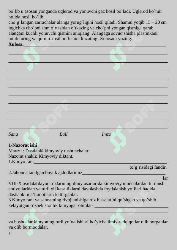 7-sinf nazorat ishi kimyo 2024 4