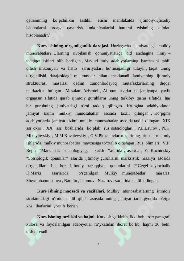 MOL-MULK FUQAROLIK HUQUQINING OBYEKTI SIFATIDA 5