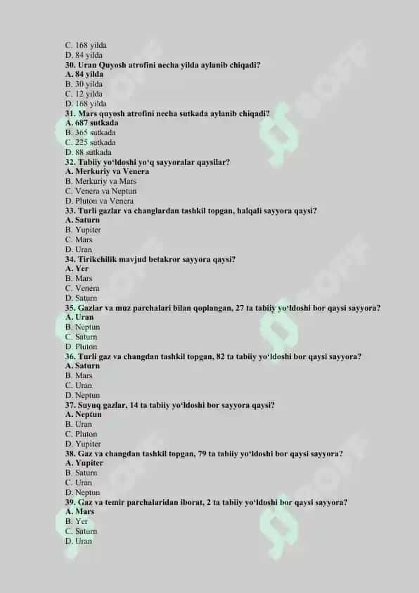 Tabiiy fanlar nazariyasi va metodikasi test savollari 4