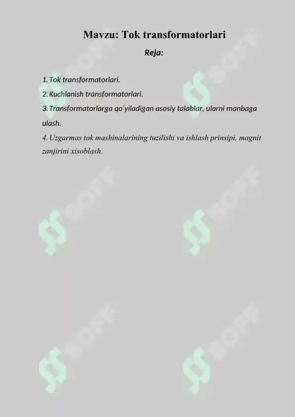 Tok transformatorlari 2