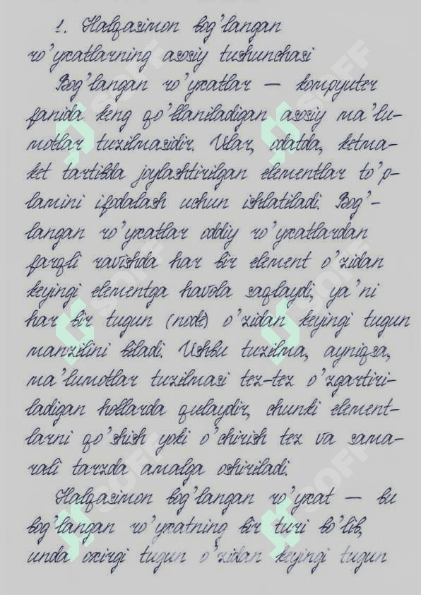 Halqasimon bo’glangan ro’yxatlar 3