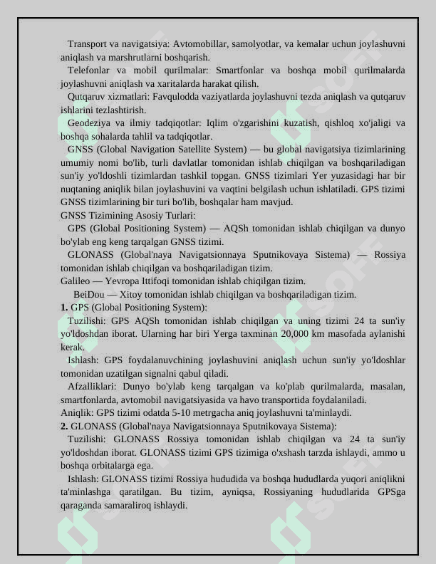 SUN'IY YO'LDOSHLI NAVIGATSIYA 5