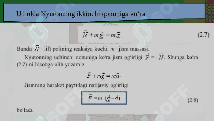 Jism og‘irligining harakat turiga bog‘liqligi 5