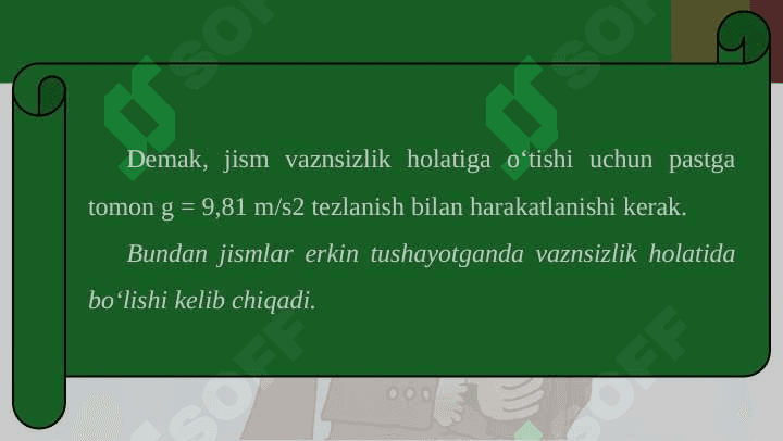 Jism og‘irligining harakat turiga bog‘liqligi 8